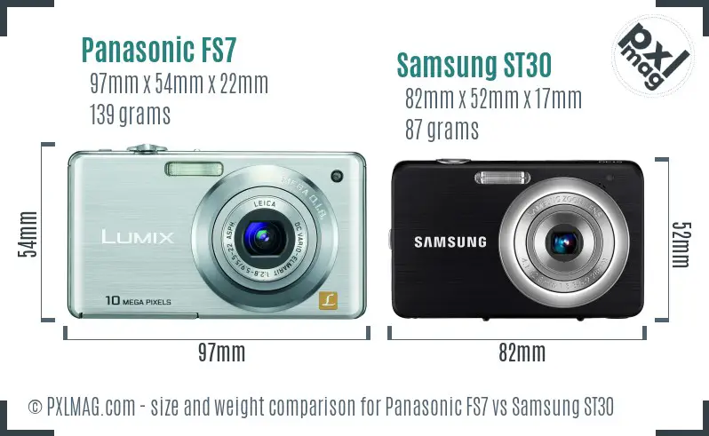 Panasonic FS7 vs Samsung ST30 size comparison Panasonic FS7 vs Samsung ST30 size comparison