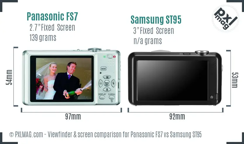 Panasonic FS7 vs Samsung ST95 Screen and Viewfinder comparison