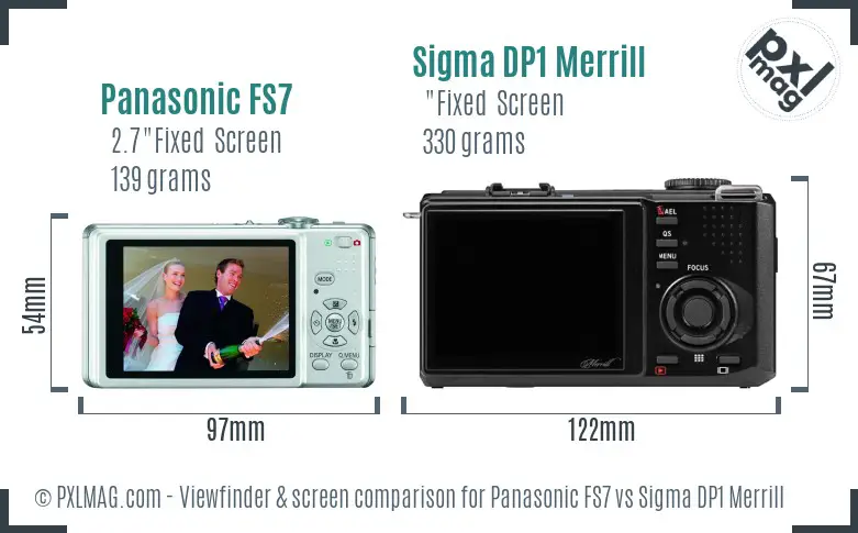 Panasonic FS7 vs Sigma DP1 Merrill Screen and Viewfinder comparison