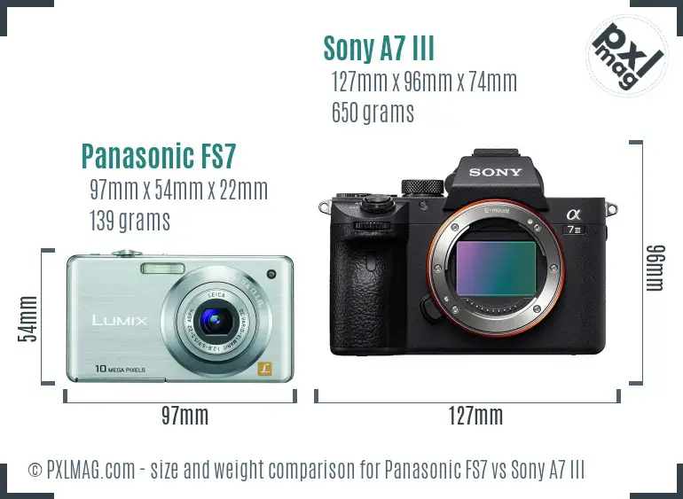Panasonic FS7 vs Sony A7 III size comparison Panasonic FS7 vs Sony A7 III size comparison