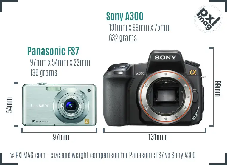 Panasonic FS7 vs Sony A300 size comparison Panasonic FS7 vs Sony A300 size comparison