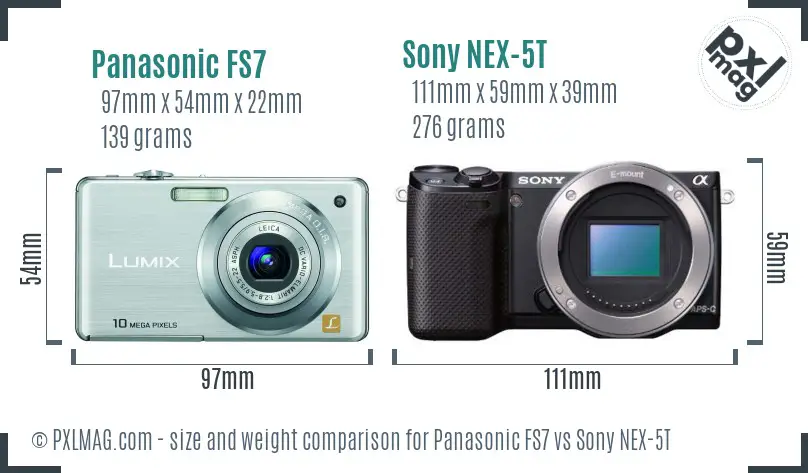Panasonic FS7 vs Sony NEX-5T size comparison Panasonic FS7 vs Sony NEX-5T size comparison
