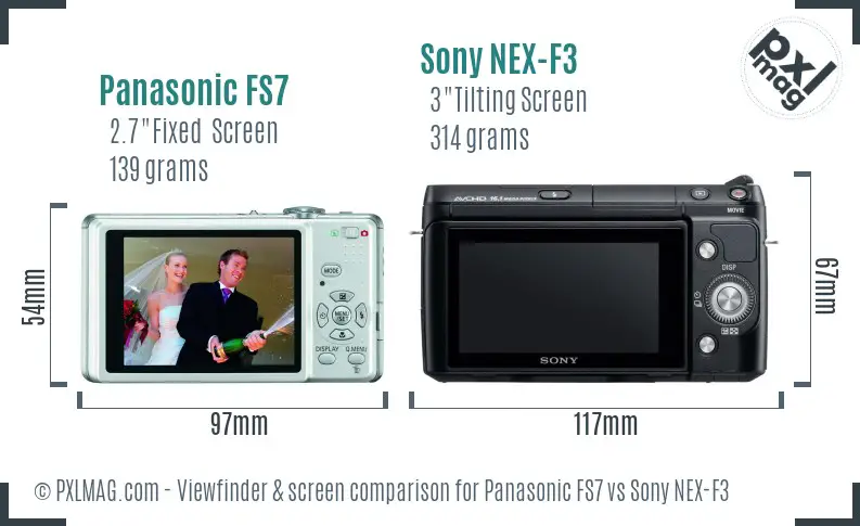 Panasonic FS7 vs Sony NEX-F3 Screen and Viewfinder comparison Panasonic FS7 vs Sony NEX-F3 Screen and Viewfinder comparison