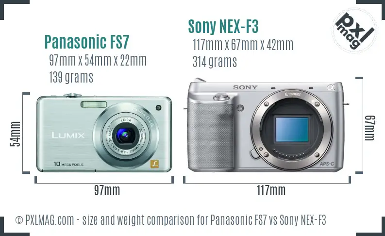 Panasonic FS7 vs Sony NEX-F3 size comparison Panasonic FS7 vs Sony NEX-F3 size comparison
