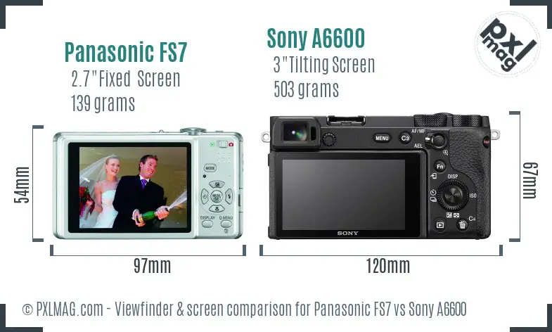 Panasonic FS7 vs Sony A6600 Screen and Viewfinder comparison Panasonic FS7 vs Sony A6600 Screen and Viewfinder comparison