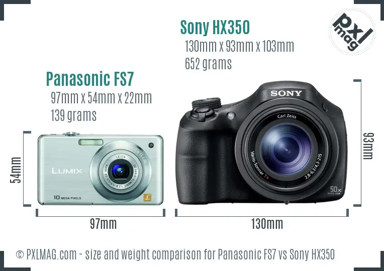 Panasonic FS7 vs Sony HX350 size comparison Panasonic FS7 vs Sony HX350 size comparison