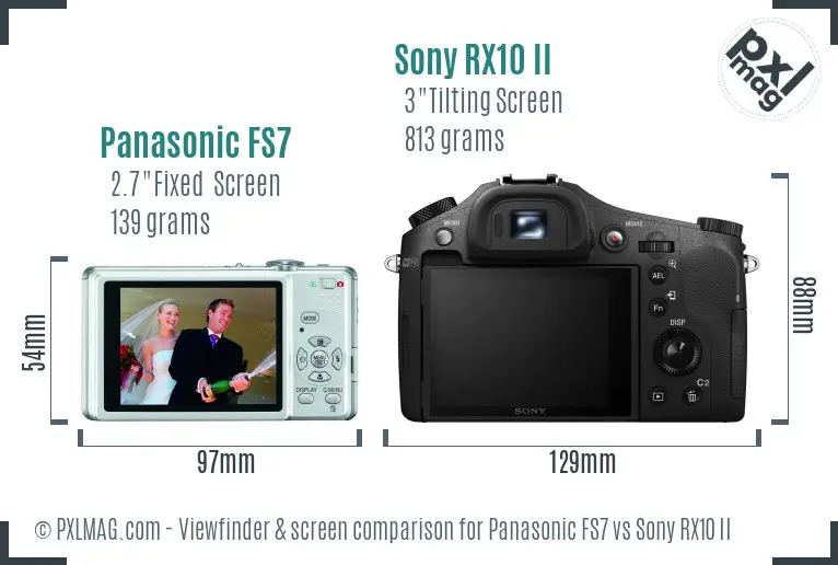 Panasonic FS7 vs Sony RX10 II Screen and Viewfinder comparison Panasonic FS7 vs Sony RX10 II Screen and Viewfinder comparison