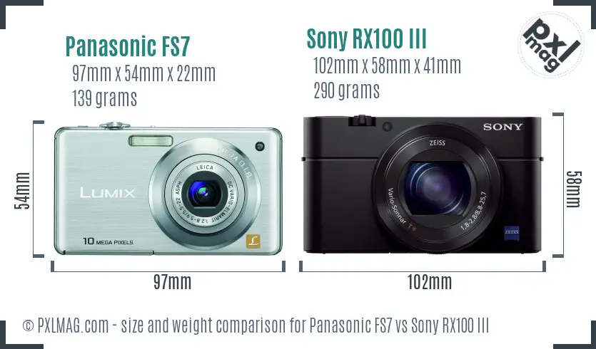 Panasonic FS7 vs Sony RX100 III size comparison Panasonic FS7 vs Sony RX100 III size comparison