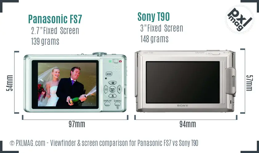 Panasonic FS7 vs Sony T90 Screen and Viewfinder comparison