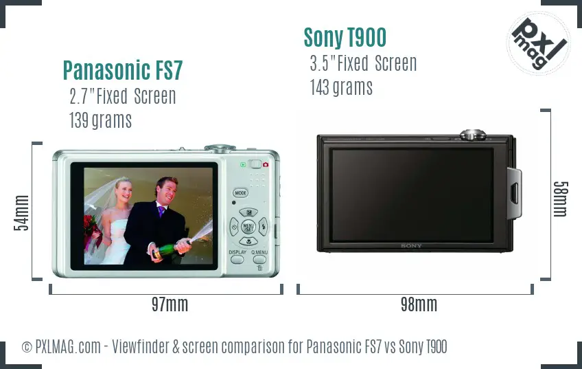 Panasonic FS7 vs Sony T900 Screen and Viewfinder comparison