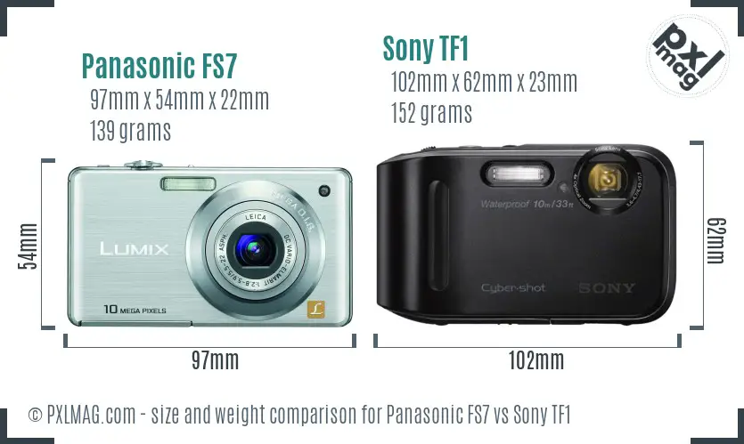 Panasonic FS7 vs Sony TF1 size comparison