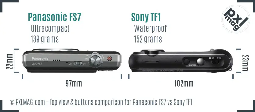 Panasonic FS7 vs Sony TF1 top view buttons comparison