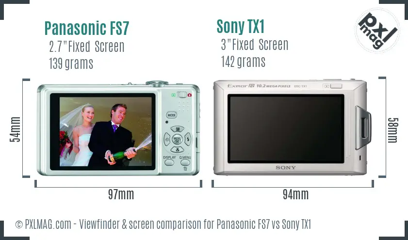 Panasonic FS7 vs Sony TX1 Screen and Viewfinder comparison