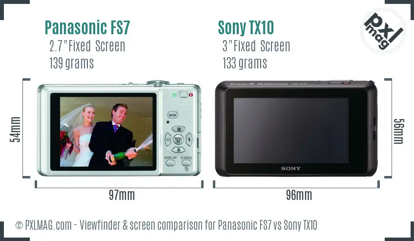 Panasonic FS7 vs Sony TX10 Screen and Viewfinder comparison