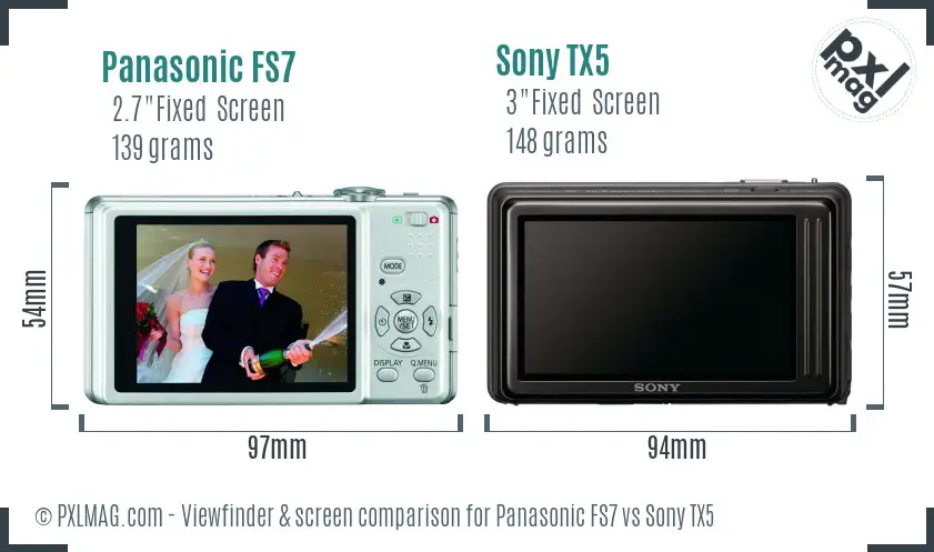 Panasonic FS7 vs Sony TX5 Screen and Viewfinder comparison