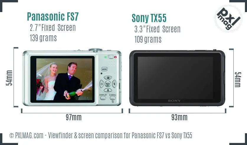 Panasonic FS7 vs Sony TX55 Screen and Viewfinder comparison