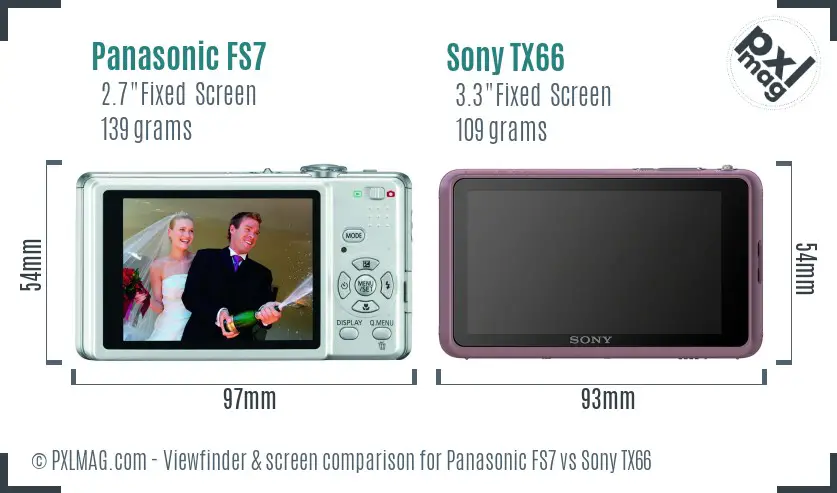 Panasonic FS7 vs Sony TX66 Screen and Viewfinder comparison