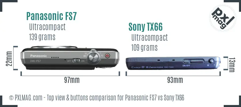 Panasonic FS7 vs Sony TX66 top view buttons comparison