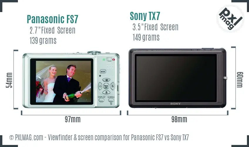 Panasonic FS7 vs Sony TX7 Screen and Viewfinder comparison