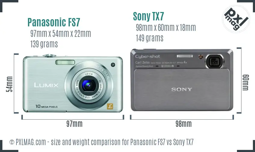 Panasonic FS7 vs Sony TX7 size comparison