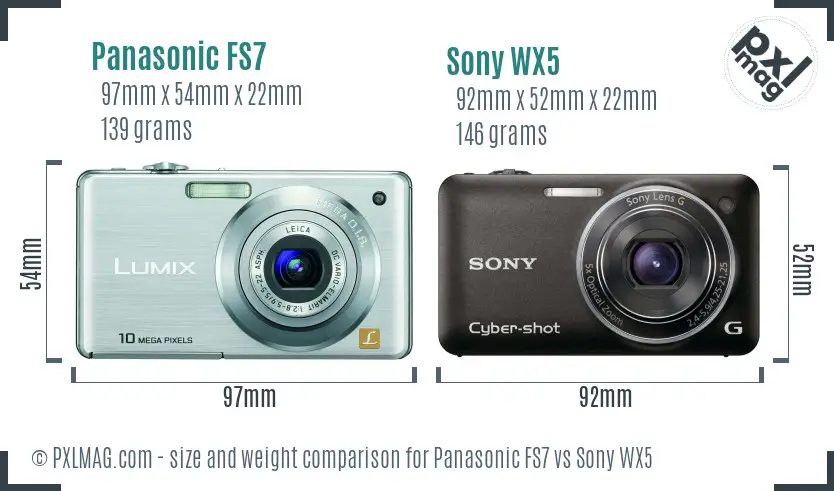 Panasonic FS7 vs Sony WX5 size comparison Panasonic FS7 vs Sony WX5 size comparison