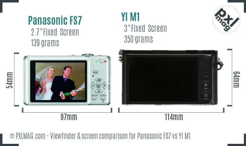 Panasonic FS7 vs YI M1 Screen and Viewfinder comparison