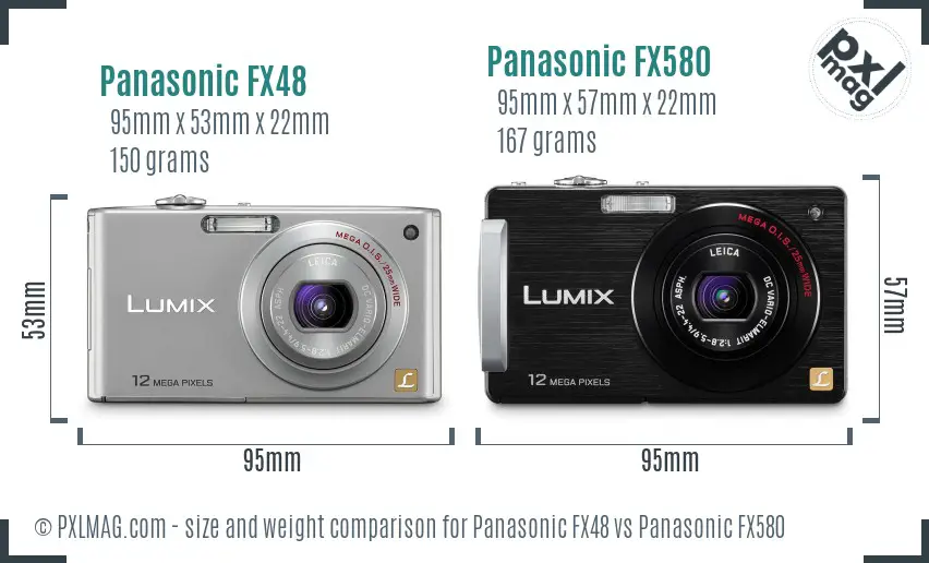 Panasonic FX48 vs Panasonic FX580 size comparison