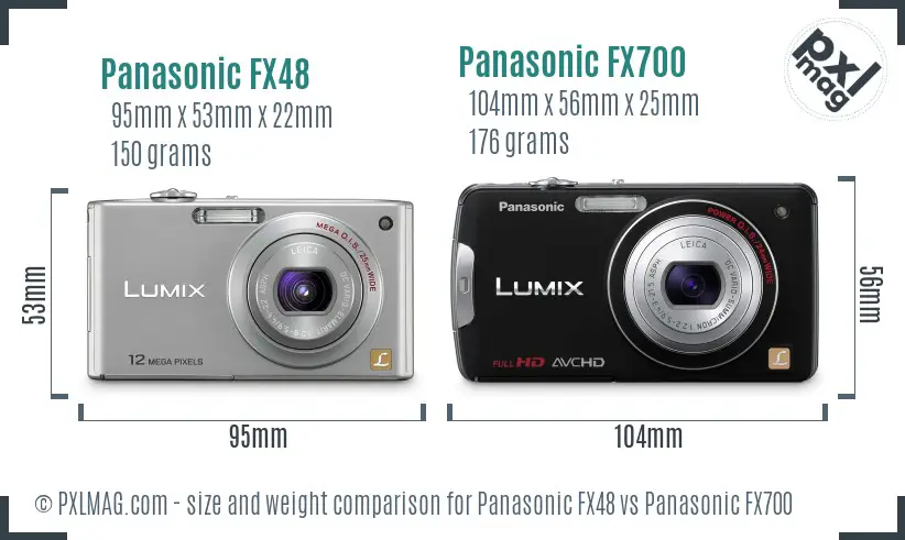 Panasonic FX48 vs Panasonic FX700 size comparison