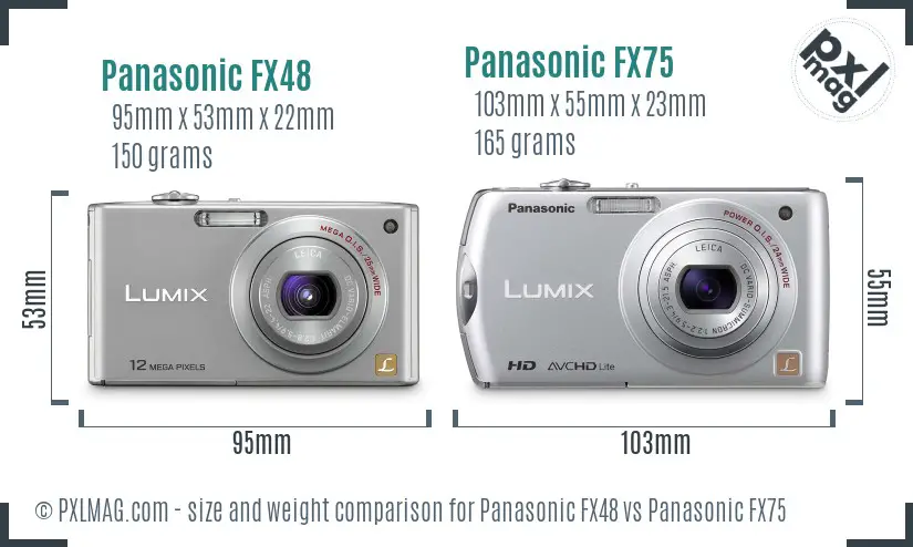 Panasonic FX48 vs Panasonic FX75 size comparison