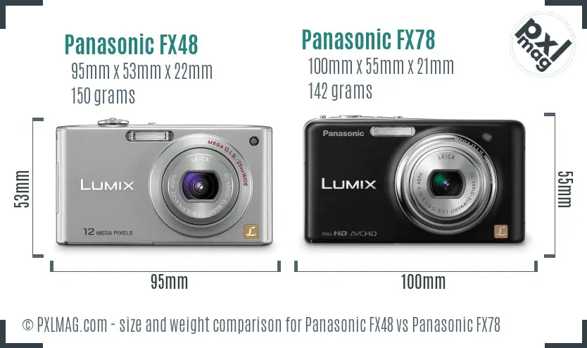 Panasonic FX48 vs Panasonic FX78 size comparison