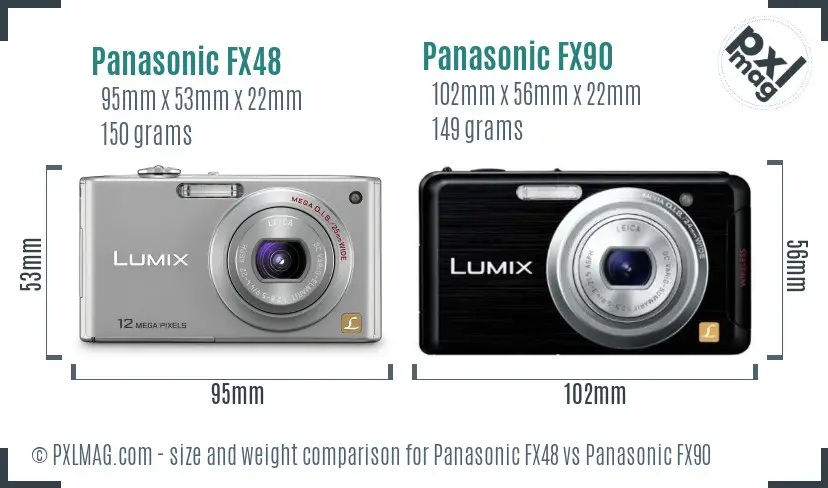 Panasonic FX48 vs Panasonic FX90 size comparison