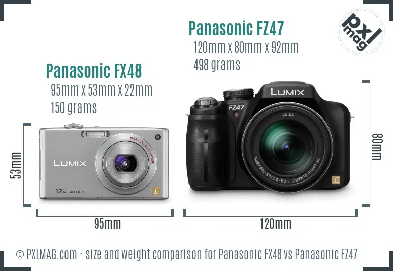 Panasonic FX48 vs Panasonic FZ47 size comparison