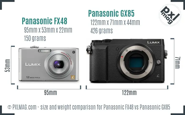 Panasonic FX48 vs Panasonic GX85 size comparison