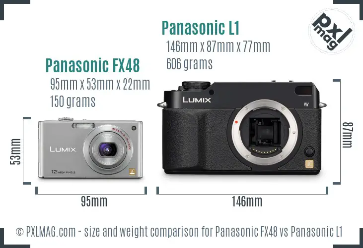 Panasonic FX48 vs Panasonic L1 size comparison