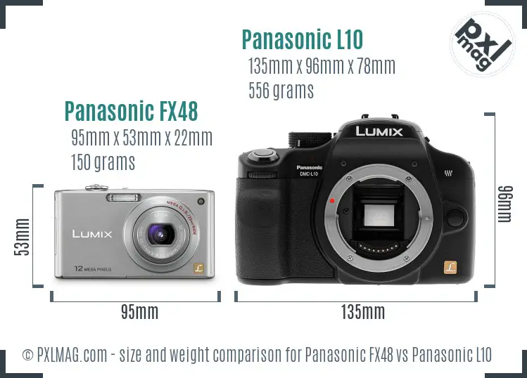 Panasonic FX48 vs Panasonic L10 size comparison