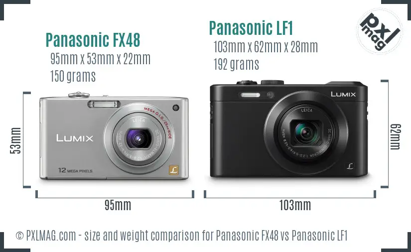 Panasonic FX48 vs Panasonic LF1 size comparison