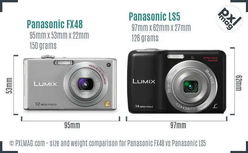Panasonic FX48 vs Panasonic LS5 size comparison