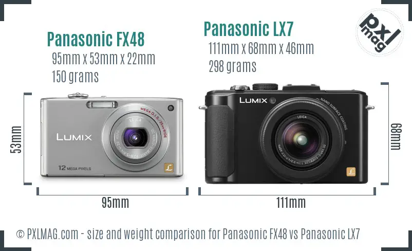 Panasonic FX48 vs Panasonic LX7 size comparison