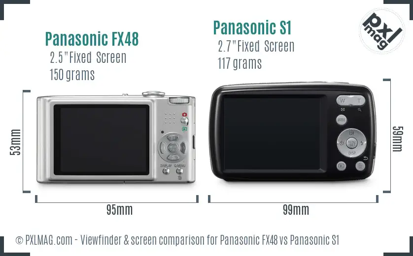 Panasonic FX48 vs Panasonic S1 Screen and Viewfinder comparison