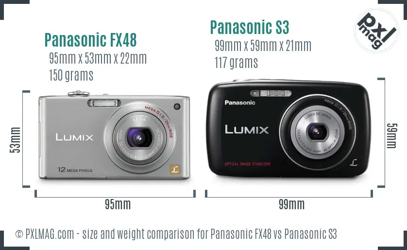 Panasonic FX48 vs Panasonic S3 size comparison