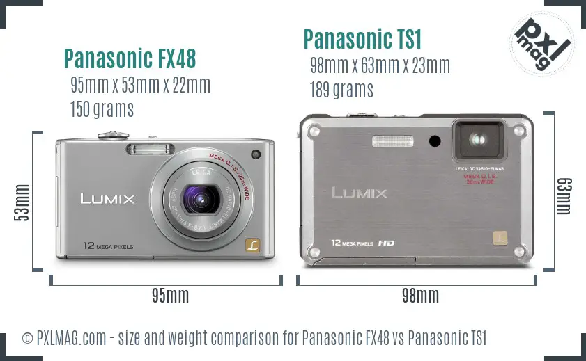 Panasonic FX48 vs Panasonic TS1 size comparison