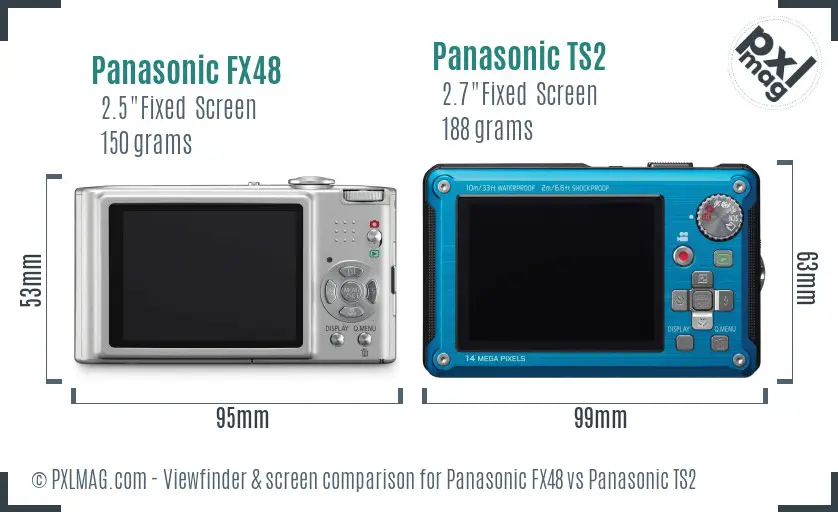 Panasonic FX48 vs Panasonic TS2 Screen and Viewfinder comparison
