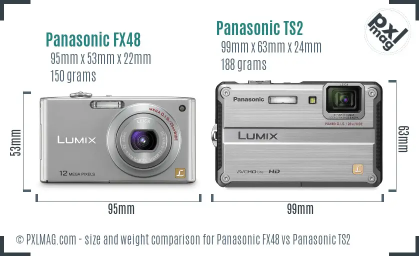 Panasonic FX48 vs Panasonic TS2 size comparison