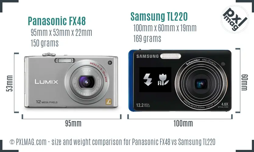 Panasonic FX48 vs Samsung TL220 size comparison