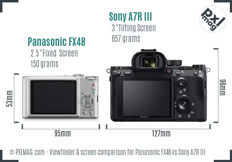 Panasonic FX48 vs Sony A7R III Screen and Viewfinder comparison Panasonic FX48 vs Sony A7R III Screen and Viewfinder comparison