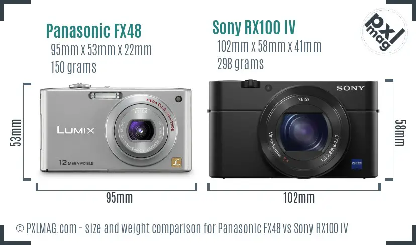Panasonic FX48 vs Sony RX100 IV size comparison Panasonic FX48 vs Sony RX100 IV size comparison