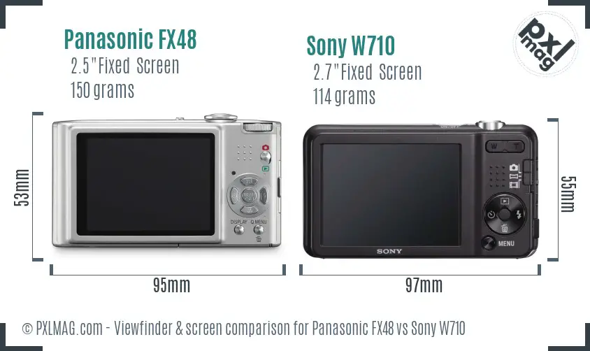 Panasonic FX48 vs Sony W710 Screen and Viewfinder comparison Panasonic FX48 vs Sony W710 Screen and Viewfinder comparison