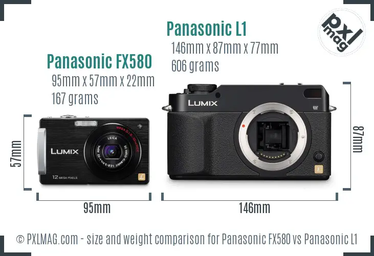 Panasonic FX580 vs Panasonic L1 size comparison