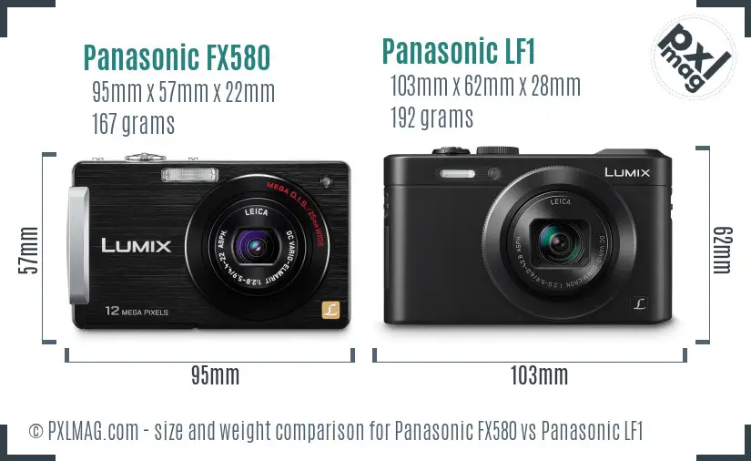 Panasonic FX580 vs Panasonic LF1 size comparison