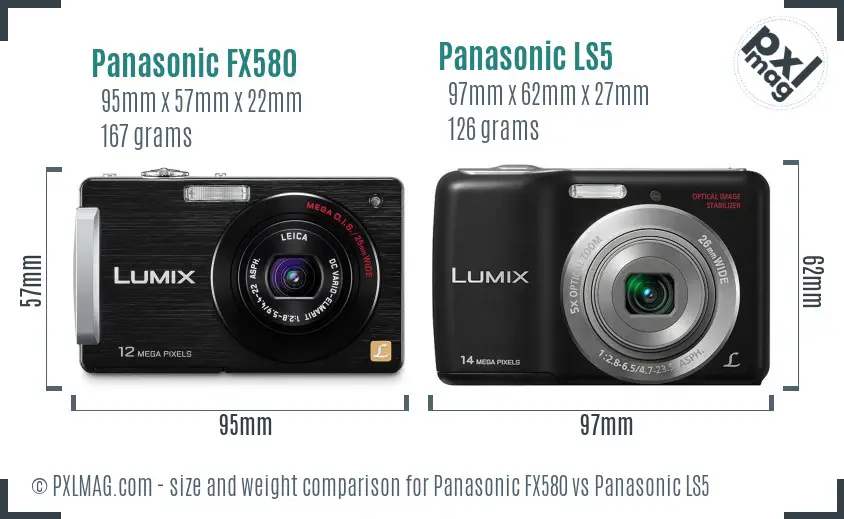 Panasonic FX580 vs Panasonic LS5 size comparison